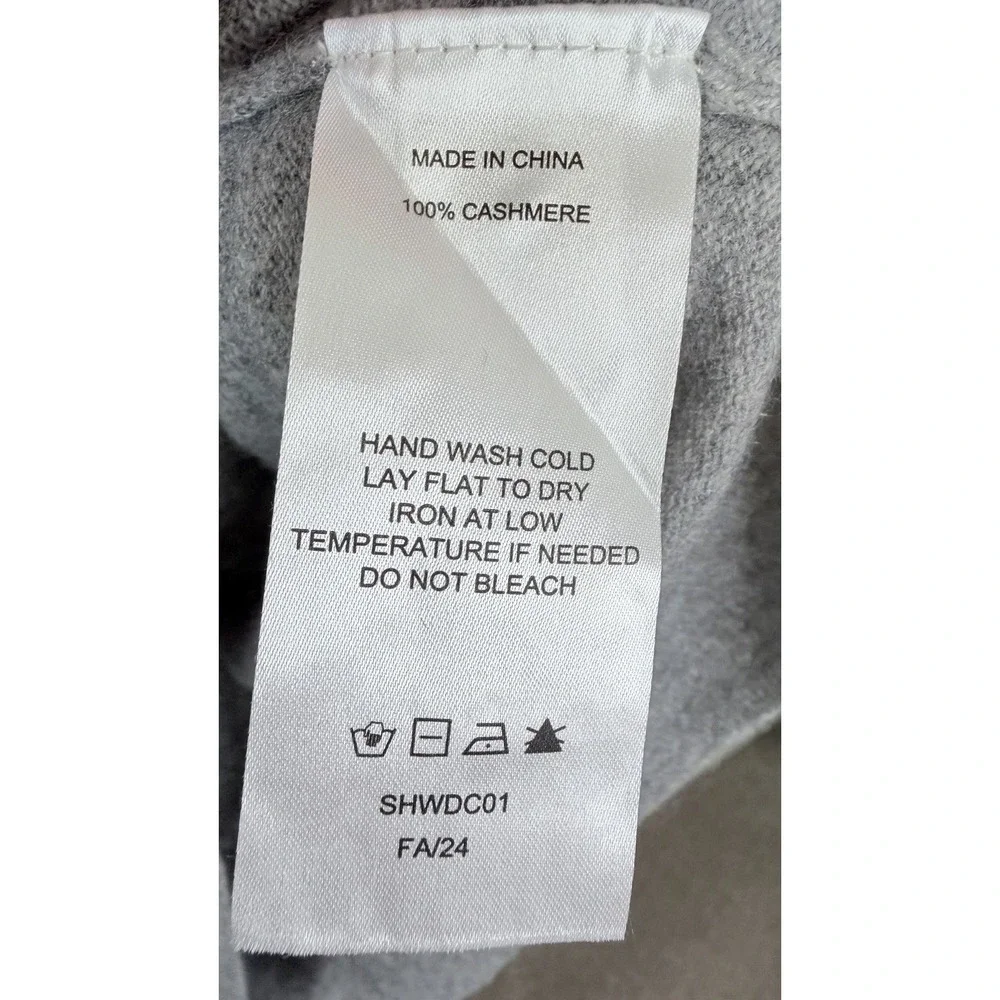 Quince 100% Mongolian Cashmere V-Neck Sweater Men's XL Gray Capsule Quiet Luxury